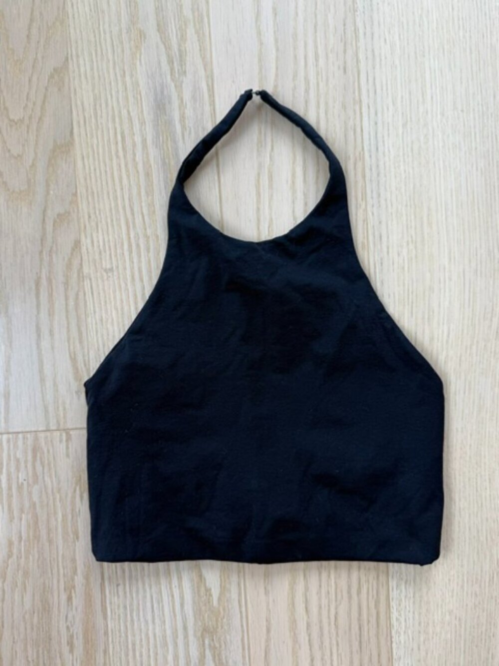 Theory Halter Crop Top Black 0S